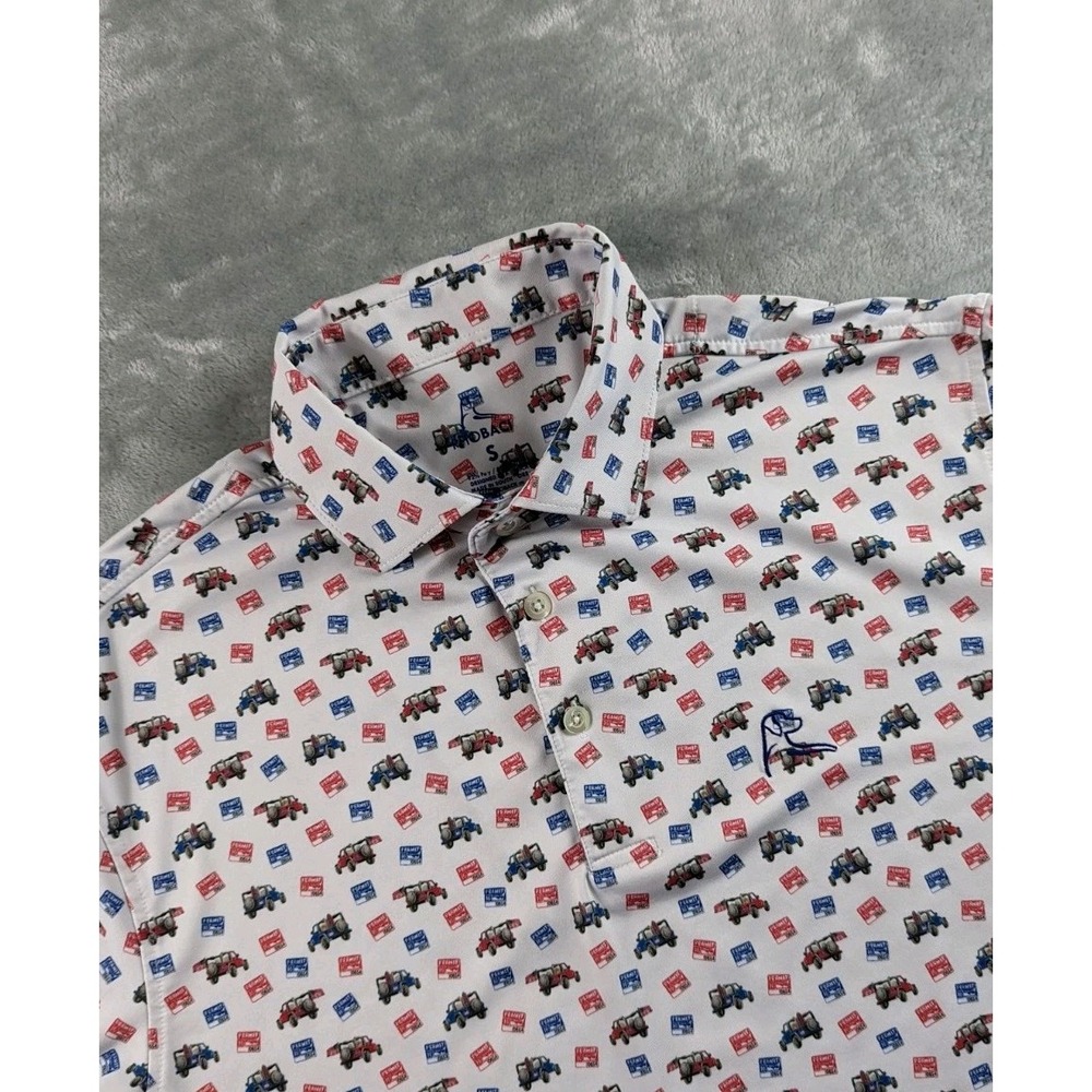Rhoback Polo Shirt Mens Small Jeep Permit Golf Performance American Flag READ